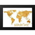 thumbnail image 2 of Studio, Sd Graphics 14x11 Black Modern Framed Museum Art Print Titled - Wanderlust Map, 2 of 5