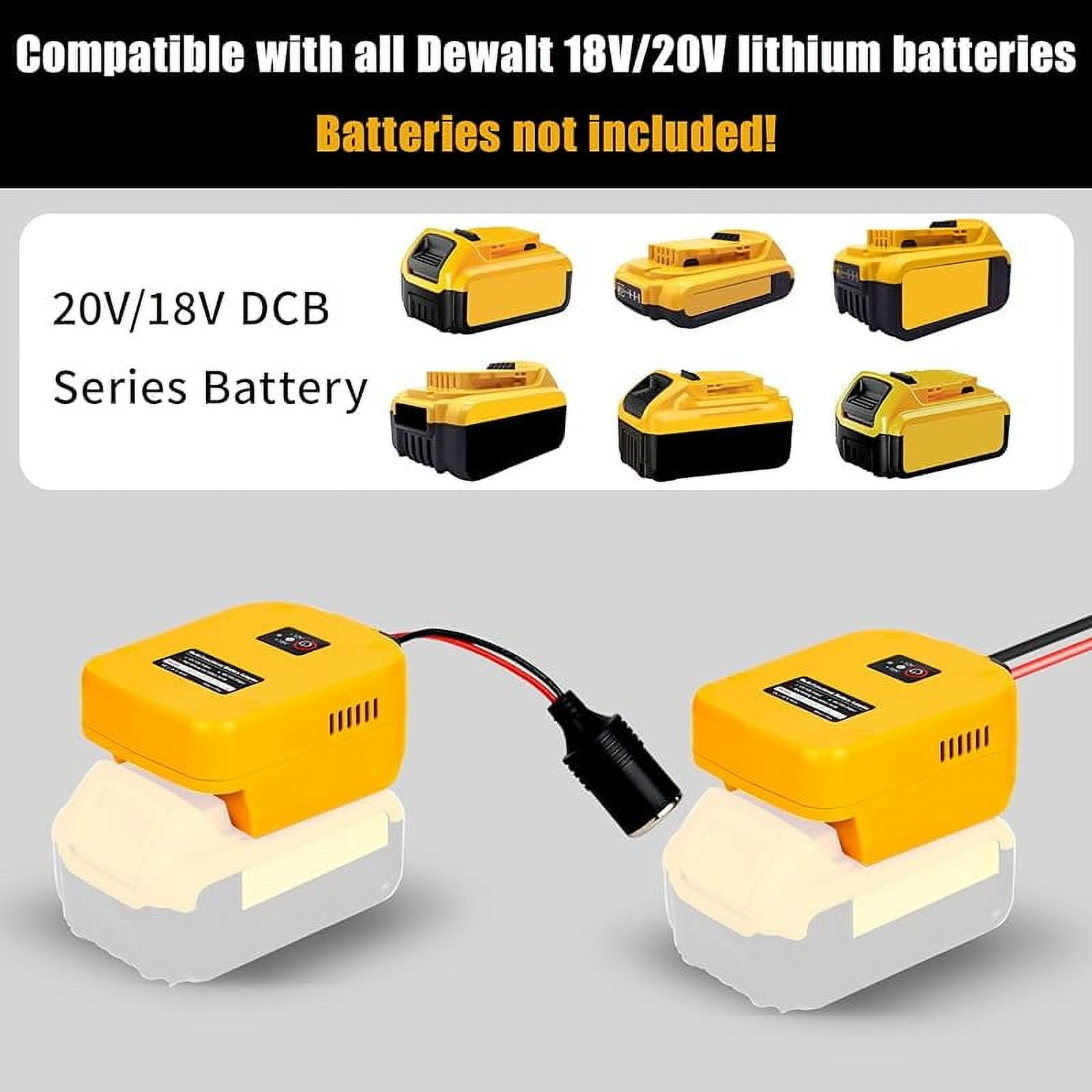 for Power Wheels Battery Adapter Compatible with Dewalt 20V Max Battery, 20V to 12V Step Down Power Converter with USB & Type C, XT60 Ports for RC Cars, DIY, Car Appliance (1 Pack)
