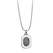 Personalized Silver Fingerprint Dog Tag Cremation Necklace Memorial Pendant Jewelry Stainless Steel Urn Ashes Holder with Free Velvet Jewelry Box and Funnel Kit