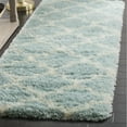 thumbnail image 3 of SAFAVIEH Montreal Lennart Geometric Quatrefoils Shag Area Rug, Light Blue/Ivory, 8' x 10', 3 of 9