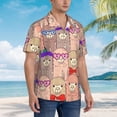 thumbnail image 3 of Susaid Cute Lamas Print Hawaiian Shirts for Men Women,Hawaiian Summer Short-Sleeve Casual Relaxed-Fit Button-Down,3X-Large, 3 of 7