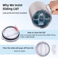 thumbnail image 6 of Neihepal 14oz Double Wall Vacuum Insulated Coffee Mug with Leakproof Lid & Handle, 1 Pack, Silver, 6 of 7