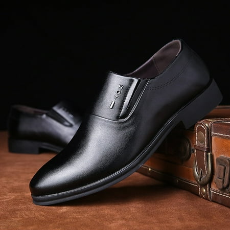 

Men‘s Smooth Leather Slip On Shoes Flat Non-Slip Business Formal Shoes