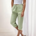 thumbnail image 2 of Gunia Casual Capri Pants For Women High Waisted Elegant High Casual Tied Belted Capri Pants Summer Pants, 2 of 4