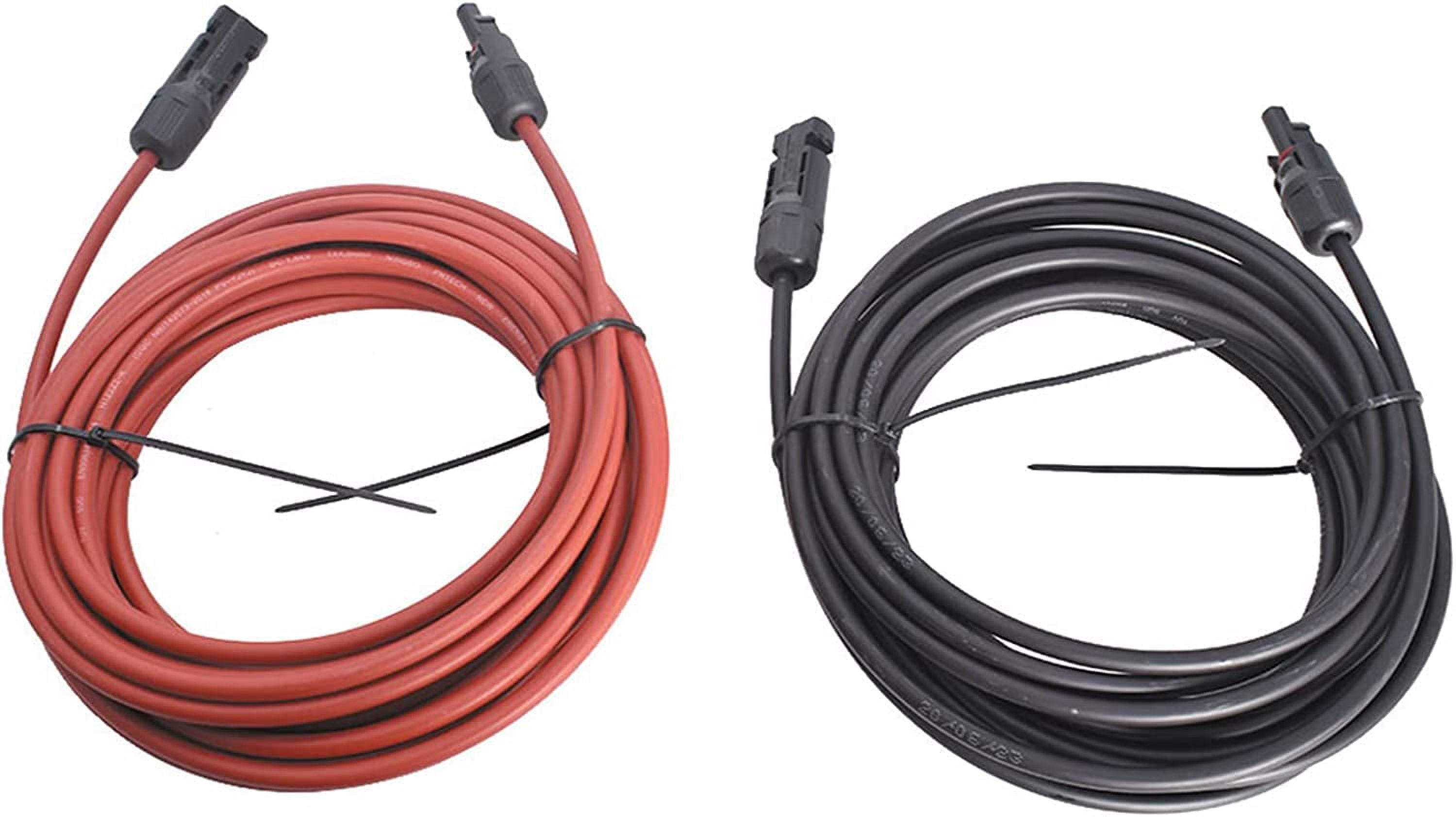 ALL-CARB 20FT Solar Panel Extension Cable 12AWG Red + Black Solar Panel Extension Cable Wire with Female and Male Connector Solar Connector