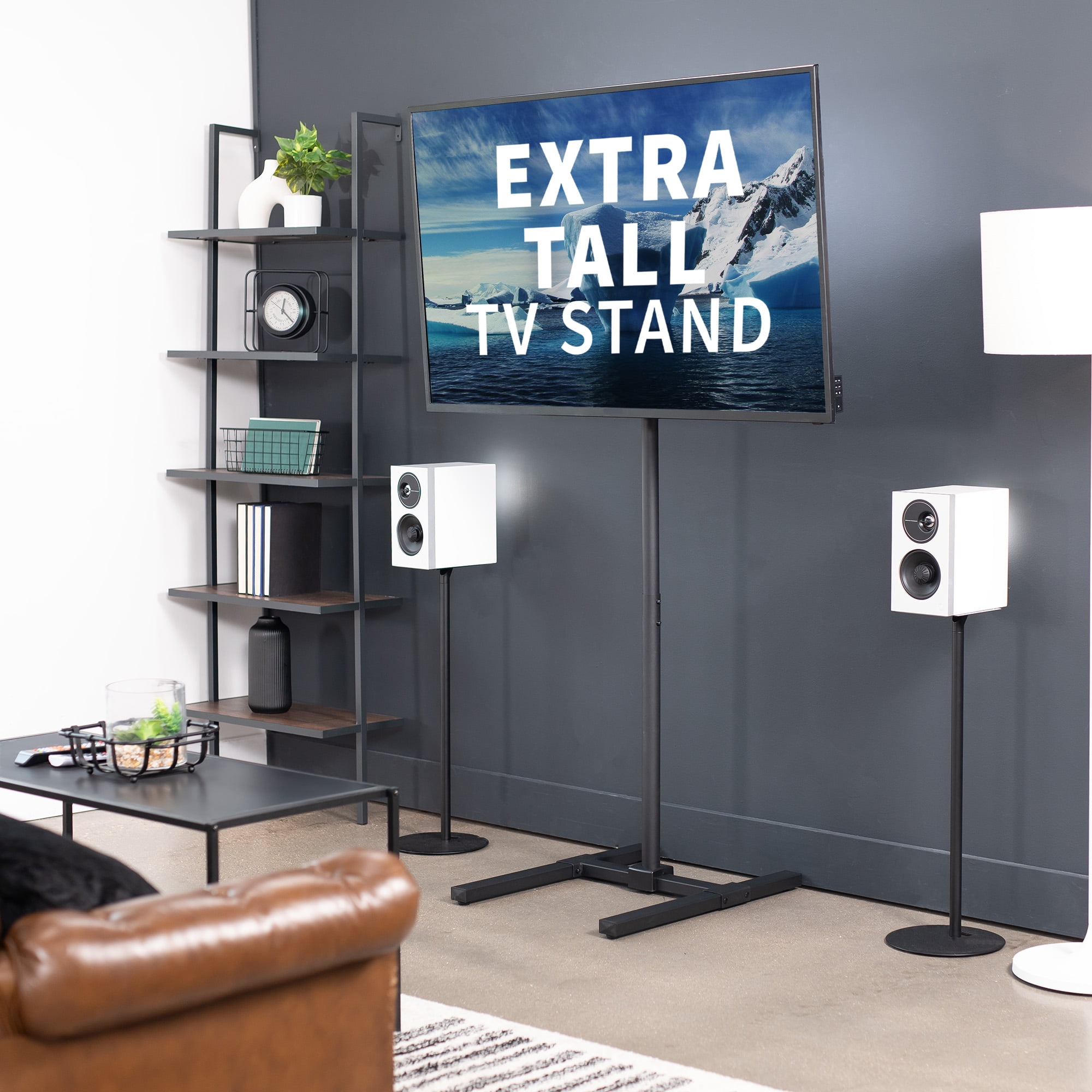VIVO Extra Tall TV Screen Floor Stand for 13" to 65" Screens, Height Adjustable