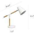 thumbnail image 3 of Simple Designs White Matte and Wooden Pivot Desk Lamp, 3 of 6