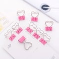 thumbnail image 2 of SHISUYAN 12pcs Metal Heart-Shaped Handle Binder Clips for Home Use Decorate Notes Pink, 2 of 8