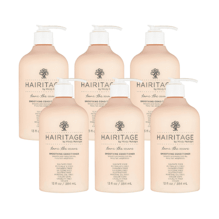 Hairitage Tame the Mane Smoothing Hair Conditioner with Jojoba Oil & Avocado Oil, 13 fl. oz. (Pack of 6)