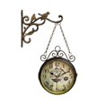 thumbnail image 1 of Reloj de pared retro de doble cara de hierro forjado, dos caras, reloj de pared antiguo, reloj colgante, reloj que no hace tictac, marrón, 8 pulgadas, 1 of 5