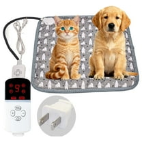 Heated Pet Bed for Dogs and Cats, 18x18 Inch Winter Warm Pad with 9-Temperature Settings & Timer, Waterproof and Chew-Resistant Cord for Indoor Use