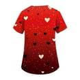 thumbnail image 4 of Scrubs For Women,Women's Fashion V-Neck Short-Sleeve Workwear with Pockets Valentine's Day Printed Top Nursing Scrub Top - Red - XXL, 4 of 4