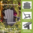 thumbnail image 2 of Tappio Folding HDPE Adirondack Chair Set of 2, Patio Seat All Weather Outdoor Patio Chair with Cup Holder and Multifunctional Holder for Lawn Yard Fire Pit, Gray, 2 of 7