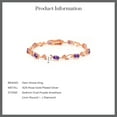 thumbnail image 5 of Gem Stone King 4.18 Ct Oval Purple Amethyst and White Diamond 18K Rose Gold Plated Silver Bracelet for Women, 5 of 5