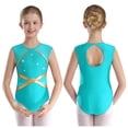thumbnail image 3 of Niños Niñas brillantes diamantes de imitación gimnasia Ballet Jersey leotardo patinaje artístico baile disfraz ojo de cerradura espalda sin mangas mono, 3 of 5
