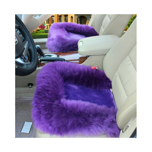 Hot New Universal Wool Soft Warm Fuzzy Auto Car Seat Covers Front Rear Cover Cushion Pink Black Gray Blue Red Purple Pale Mauve Wine Beige Com - Velvet Car Seat Covers Blue