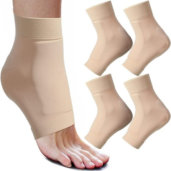 FanShow2 Pairs Protection Socks Malleolar Sleeves Padded Skate Socks for Lace Bite Protection of Front of Foot Shin Achilles Tendon Heel Protector Compression Padded Sleeve Socks Elastic Gel P