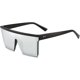 thumbnail image 1 of Gafas de sol cuadradas de gran tamaño para mujeres y hombres, gafas de sol con montura negra grande y parte superior plana, 1 of 5