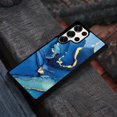 thumbnail image 4 of WIRESTER Shockproof Soft Rubber Cover Case for Samsung Galaxy S25 Ultra 6.8" 2025, Marble Gold And Blue, 4 of 5