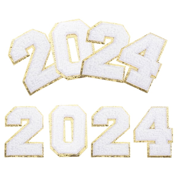 UPOUART White Iron-On Number Patches for Clothing Repair, Decorative Sewing, Applique Crafts, and