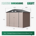 thumbnail image 2 of Clouddwell 8 x 6 FT Shed Outdoor Storage Shed with Double Hinged Large Door, Large Metal Shed with Lockable Door & Sloped Roof for Garden, Patio and Backyard, Brown, 2 of 7