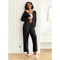 thumbnail image 4 of Avidlove Womens Pajama Sets Button Up Long Sleeve Pjs Ribbed Knit Soft Lounge Set 2 Piece Sleepwear with Pockets, 4 of 5