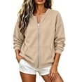 thumbnail image 6 of Hurxie Sweatshirt for Women Zip Up Lightweight Jacket with Pockets Light Zipper Trendy Streetwear Office Travel Sweatshirts, 6 of 7