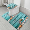 thumbnail image 5 of Beach Seashells Starfish Sand Bath Mat Holidays Summer Bathroom Carpet Rug Non-Slip 3 Piece Toilet Set Floor, 5 of 8