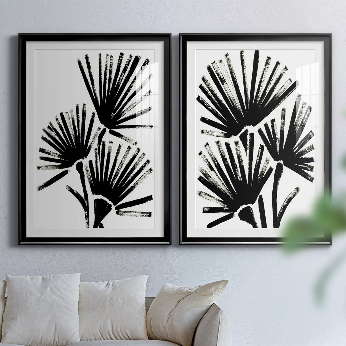 Wexford Home Fan Brush I Premium Framed Print, 26.5" x 36.5" - Ready to Hang, Black (Set of 2)