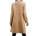 thumbnail image 6 of Womens Long Double Breasted Coats Lapel Collar Pea Coat Winter Slim Fit Jackets Trench Coat Outwear Brown XXL, 6 of 10