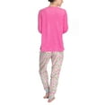 thumbnail image 3 of Hanes Women's Cozy Up 2 Piece Set Top and Jogger Pajamas, Pink/Floral Leopard, Large, 3 of 5