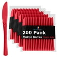 thumbnail image 4 of Exquisite Disposable Knives - 200 Red Plastic Knives - Red Party Supplies, 4 of 8