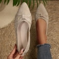 thumbnail image 3 of Gpaecead Women's Bow Dressy Shoes Pointed Toe Faux Suede Soft Sole Comfort Versatile Casual Slip On Flats For Work And Casual, Khaki, 3 of 8