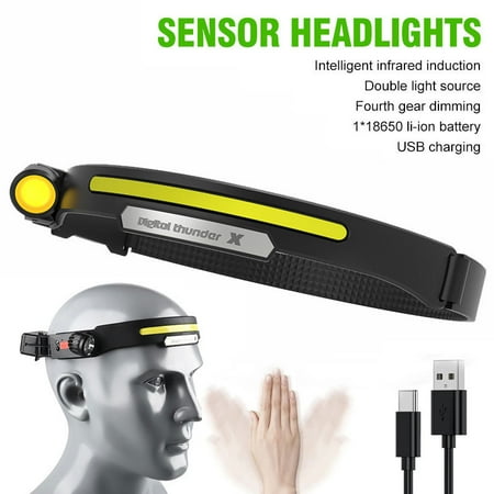 

outdoor COB induction silicone headlight LED bright riding light portable fishing light household emergency work light