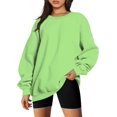 thumbnail image 2 of ORUYROP Chandails en Molleton Surdimensionnés pour Femmes Manches Longues Col Rond Chandail Décontracté Ample Couleur Unie Polaire Tops Pulls, 2 of 7