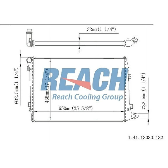 REACH 41-13030 Radiator for Seat Leon 07-10 2.0, Automotive Radiator Replacement Part