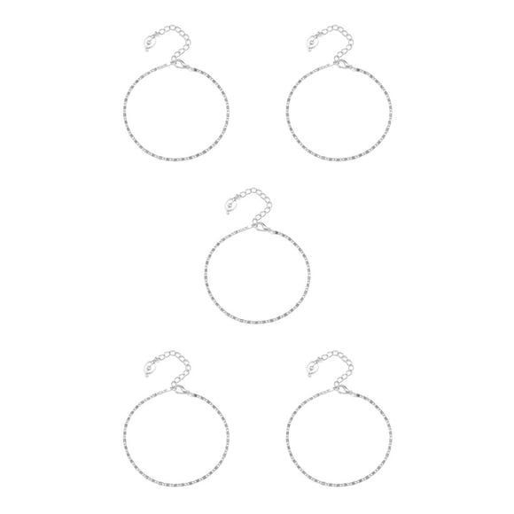 Wisewang Anklet Stylish Gold Silver Chains Bohemian Style Creative Gifts Ankle Bracelets for Women Girls Party Weddings silver 5Set