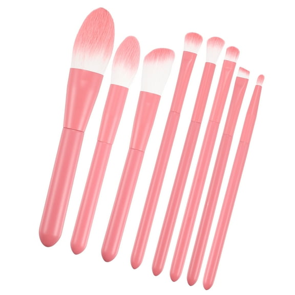 Vocoste Travel Blending Makeup Brush Set Foundation Contour Concealer Blusher Brush Pink 8 Pcs