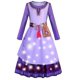 thumbnail image 1 of Película Deseo Princesa Disfraz Niños Asha Vestido Niñas Cosplay Niños Carnaval Fiesta de Cumpleaños Ropa Púrpura Niño Ropa Larga Cinturón Alta Calidad LTX, 1 of 5