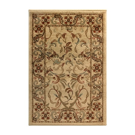 Superior Heritage Oriental Floral Indoor Area Rug, Ivory, 2' x 3'