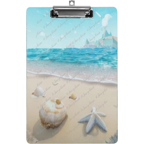 Dog Wood Clipboard, Decorative Clipboards with Cute Custom Pattern, Office Clipboard, Low Profile Clip, A4 Letter Size(9"x12.5")- Beach Printed - Gift for Birthday Christmas