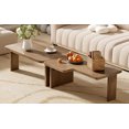 thumbnail image 6 of Lisonu Modern Modular Coffee Table Set, 2-Piece Splicing L-Shaped Design, Configurable Rectangle Center Table for Living Room, Minimalist MDF with Natural Wood Grain Finish, 6 of 18