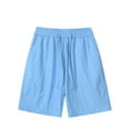thumbnail image 2 of pstuiky Pantalones cortos de entrenamiento para hombre, Pantalones cortos de cintura elástica con cordón y bolsillo con movimiento de color sólido para hombre Pantalones cortos de entrenamiento, 2 of 3