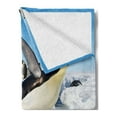 thumbnail image 2 of Penguin Soft Flannel Fleece Throw Blanket, Penguins Pole Wildlife Swimming Flying Dancing Family Group Icebergs Antarctica, Cozy Plush for Indoor and Outdoor Use, 50" x 60", Multicolor, by Ambesonne, 2 of 5