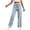 Light Blue, variant on Tnhcen Women High Waisted Straight Leg Jeans with Side Lace Up Detail Button Fly Zip Closure Pockets Casual Denim Long Pants for Women