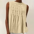 thumbnail image 3 of Mittory Linen Tank Top for Women Sleeveless Summer Boho Shirts Pleated Front Tunic Tshirt Loose Fit Beach Vacation Clothes, 3 of 6