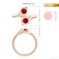 thumbnail image 5 of ANGARA Natural Calla Lily Two Stone Ruby Ring in 14K Rose Gold for Women (Size-4mm) | July Birthstone Jewelry for Her | Natural Ruby Rings, 5 of 10