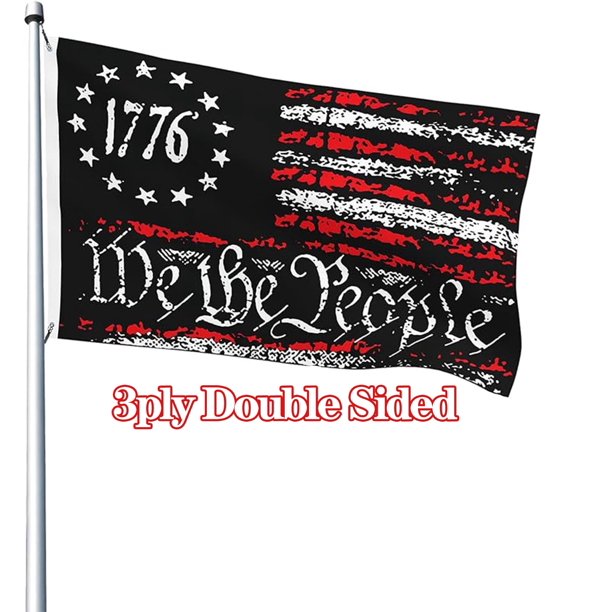 Bandera "Don't Tread On Me" de 1776, 3 x 5 pies, 3 capas, doble cara, "We The People", Gadsden, retro, Betsy Ross, banderas estadounidenses para exteriores, casa, pancarta patriótica, decoración.