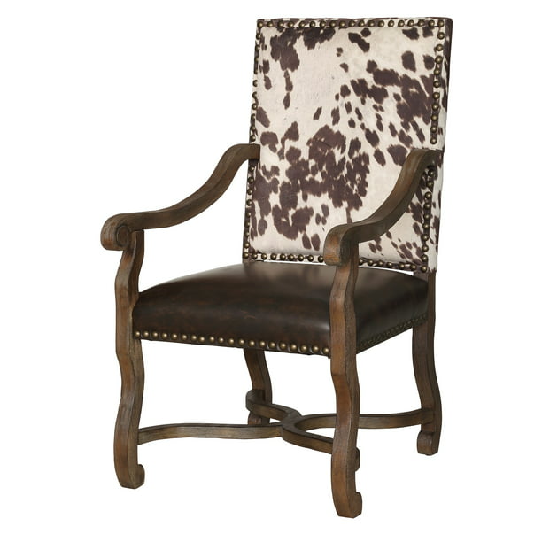 Mesquite Ranch Leather And Faux Cowhide Armchair Walmart Com