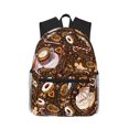 thumbnail image 1 of Mochila con diseño de granos de café, limón, avellanas y galletas de chocolate, ideal para portátiles, viajes, senderismo, negocios, para mujeres y hombres., 1 of 5